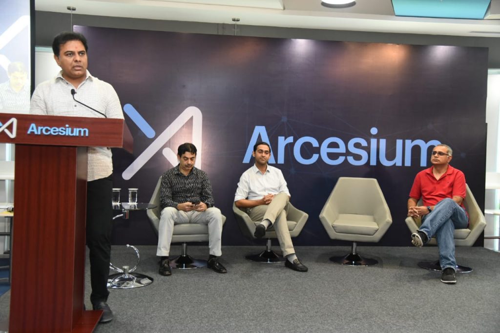 KTR visit Arcesium office Hyderabad